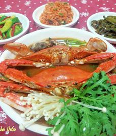 canh cải cúc nấm