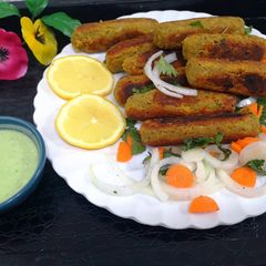 A picture of Lauki aur chanay ki daal ke kabab.