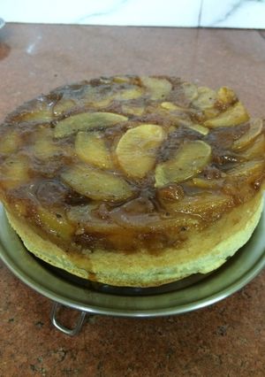 A picture of Apple upside down cake.