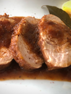 Una foto de Solomillo de pavo en salsa de mandarina