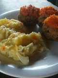 CROQUETAS DE ARROZ Y CARNE CON ENSALADA REINA!