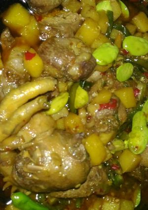 Foto resep Sambel kentang pete campur ceker