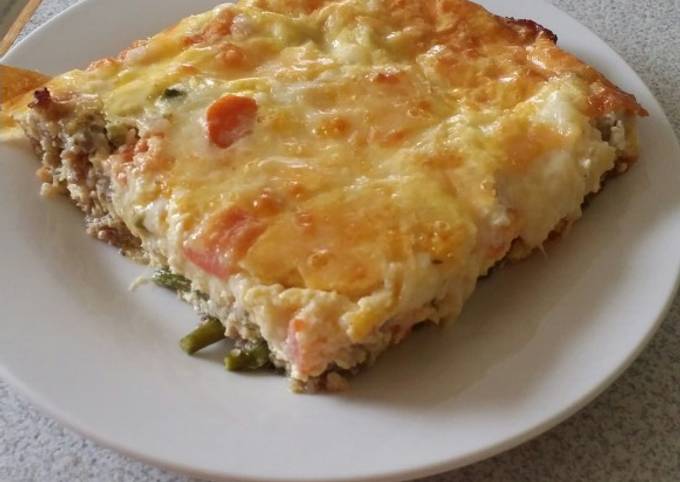 Brad's sausage and asparagus quiche