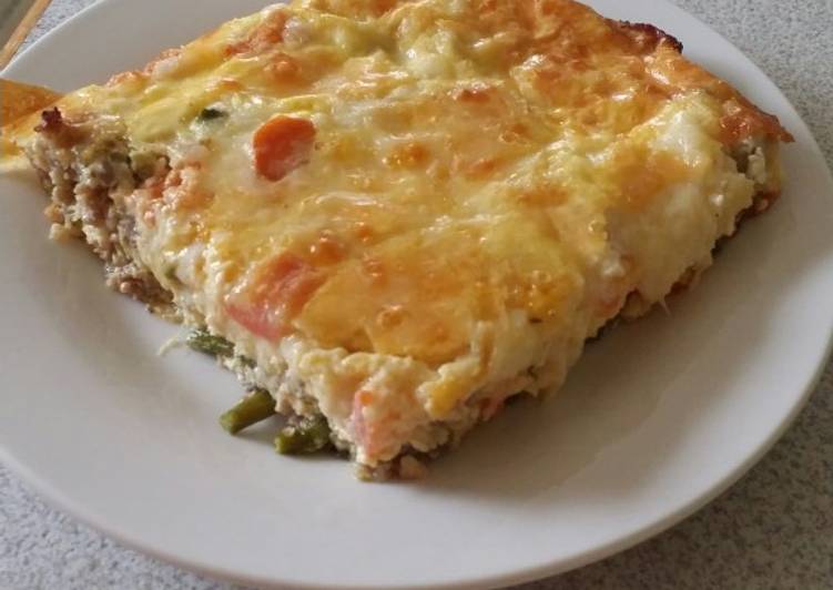 Recipe of Super Quick Homemade Brad&#39;s sausage and asparagus quiche