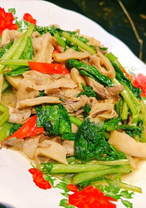 Foto resep Tumis Sawi Jamur Tiram