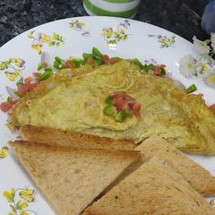 A picture of Chicken cheese omelette.