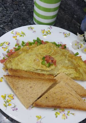 A picture of Chicken cheese omelette.