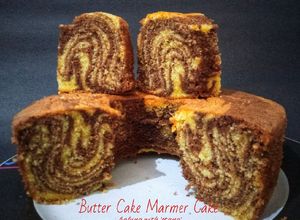 Foto resep Butter Cake Marmer Cake (ekonomis 5 telur)
