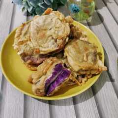 A picture of Ubi Ungu Goreng Tepung.