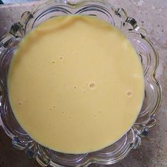 A picture of Mango custard with real mangoes #MANGO TANGO.