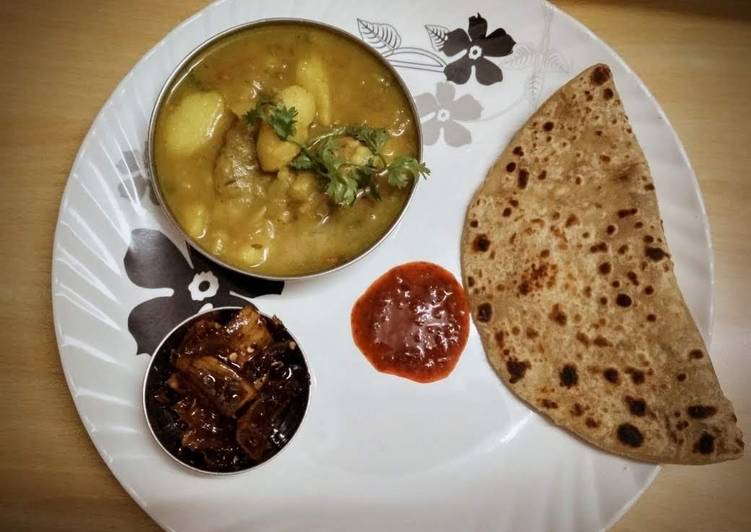 Simple Way to Make Quick Sattu paratha with aloo bari ki sabji