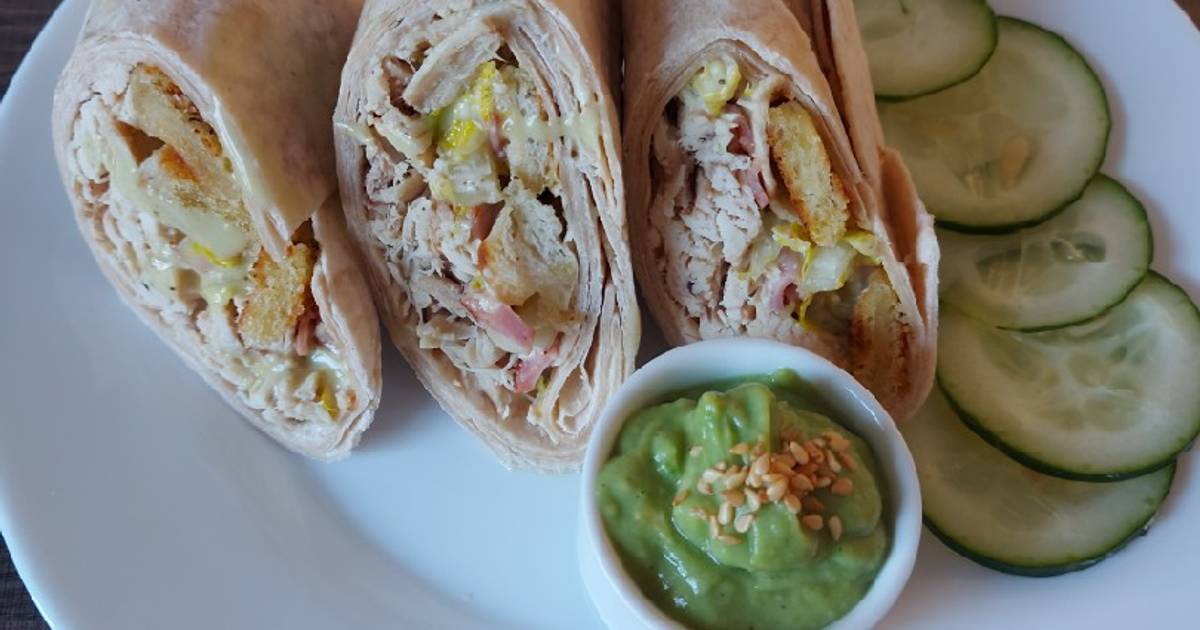 Wraps de pollo y lechuga 141 recetas caseras Cookpad