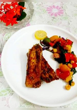 A picture of Honey glazed katla fish.