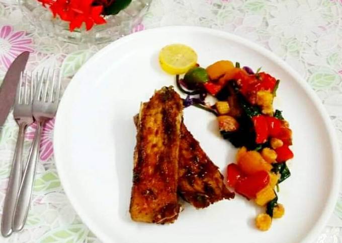 Honey glazed katla fish