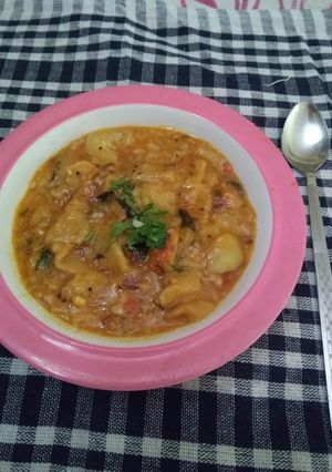 A picture of Left over chapati sabji.