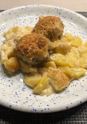 Fleischküchle-Kartoffel-Auflauf Rezepthauptbild