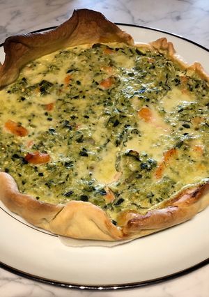 Une photo de Tarte aux courgettes et saumon fumé