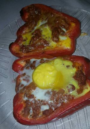 Una foto de Morrones rellenos