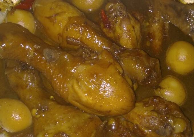 Semur Pedas Paha Ayam dan Telur Puyuh