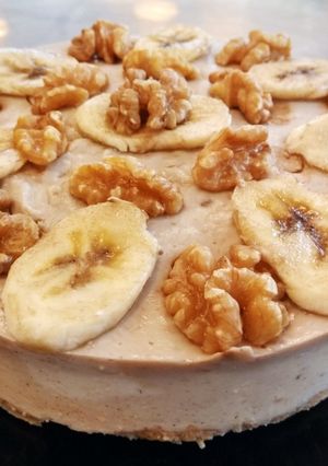 Una foto de Cheesecake de plátano (sin horno)