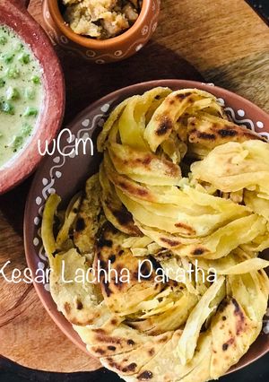 A picture of Kesar Lachha Paratha.