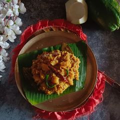 A picture of Pepper Ghanto (Grated Green Papaya with Potato).