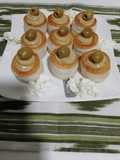 Volovanes rellenos de Mejillones en escabeche