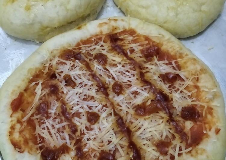 Bagaimana Menyiapkan Pizza keju saus bolognese no telur pake SP Anti Gagal