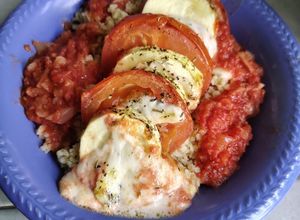 Une photo de Tian Tomates Courgettes Mozzarella