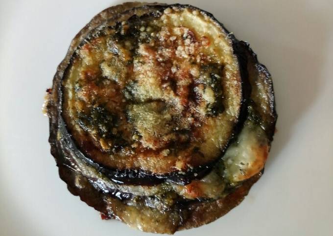 Recipe of Award-winning Aubergine and pesto stack