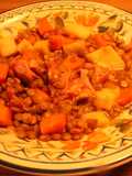 Gamba lentejeada, de martes