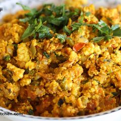 A picture of Paneer Bhurji/Spicy Crumbled Cottage Cheese.