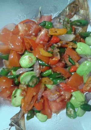 Foto resep Ikan asin peda sambal pete tomat