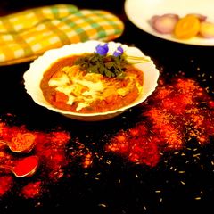 A picture of Matar Paneer in tomato gravy.