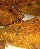 Pimientos Poblano Empanizados Rellenos Con Cordero Rallado Y Queso
