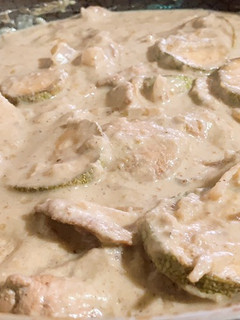Una foto de Fajitas de pollo a la crema en salsa verde