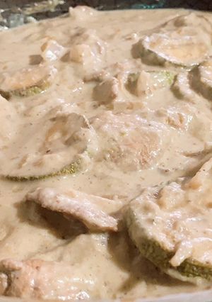 Una foto de Fajitas de pollo a la crema en salsa verde