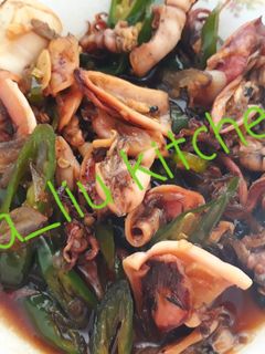 Foto resep Tumis cumi asin cabe hijau