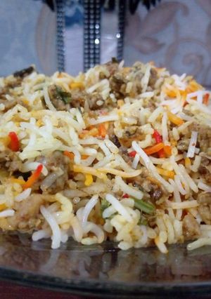 A picture of Beef Qeema Biryani.