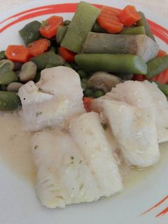 Una foto de Abadejo en Salsa Velouté Fina