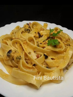 Una foto de Pasta con mejillones picantes (receta de aprovechamiento)