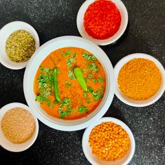 A picture of Panchratna Dal (Dhaba style Dal Tadka).