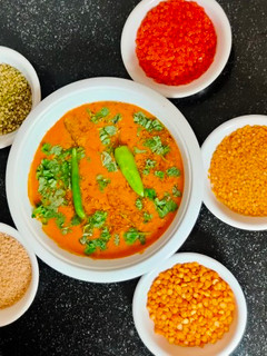 A picture of Panchratna Dal (Dhaba style Dal Tadka).