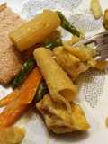 Pasta salteada con verduras