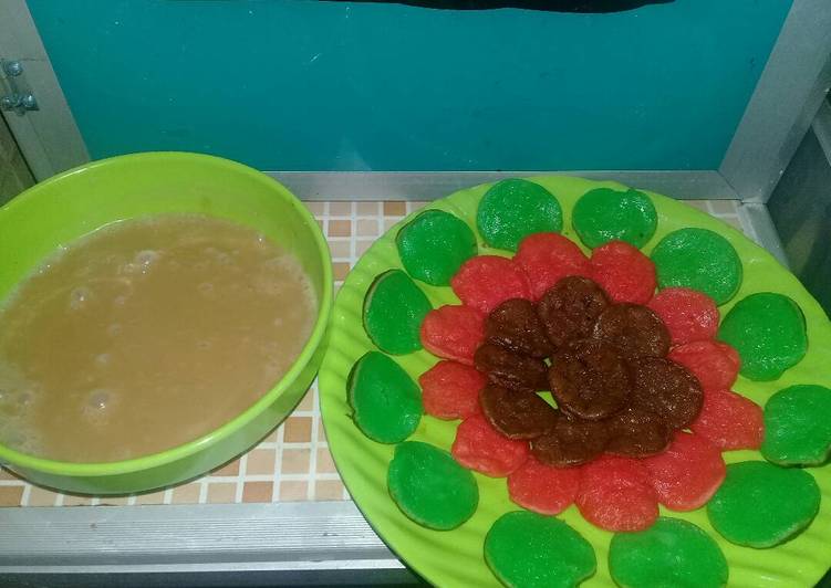 cara bikin Surabi kinca pelangi yang sedap