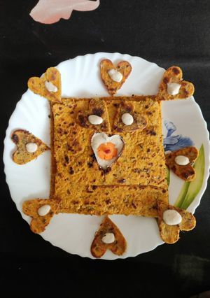 A picture of Oats and Wheat Masala Paratha.