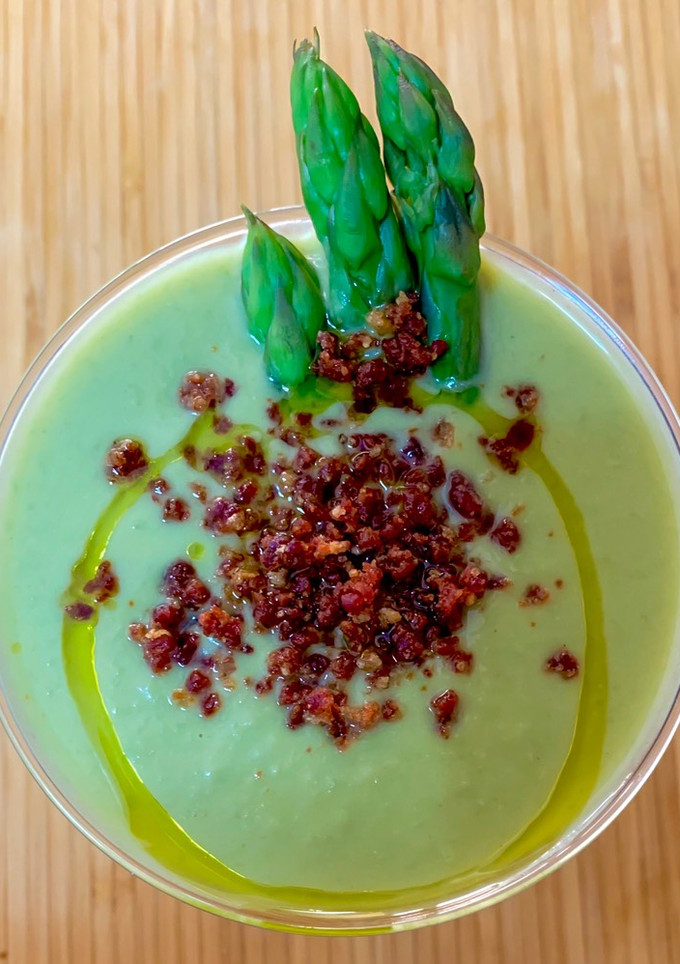 Una foto de Crema de guisantes