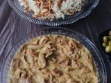 دجاج بالكاري والكريمة ورز بالشعيرية