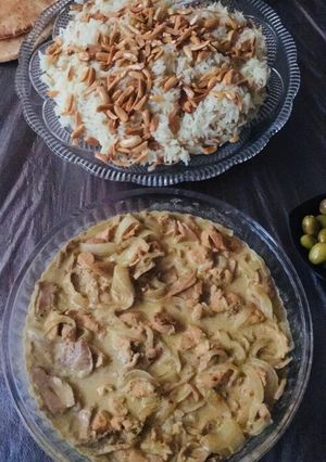 صورة لوصفة دجاج بالكاري والكريمة ورز بالشعيرية
