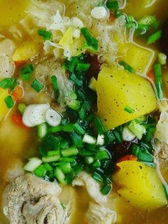 Hình của món Bắp heo tiềm đu đủ.